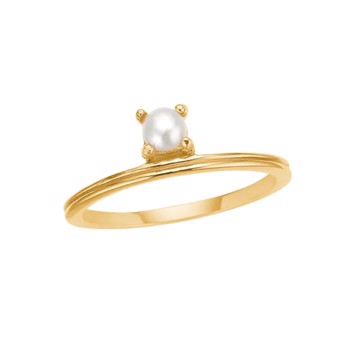 Forgyldt Unicorn Fingerring med Ferskvandsperler Fra Carré